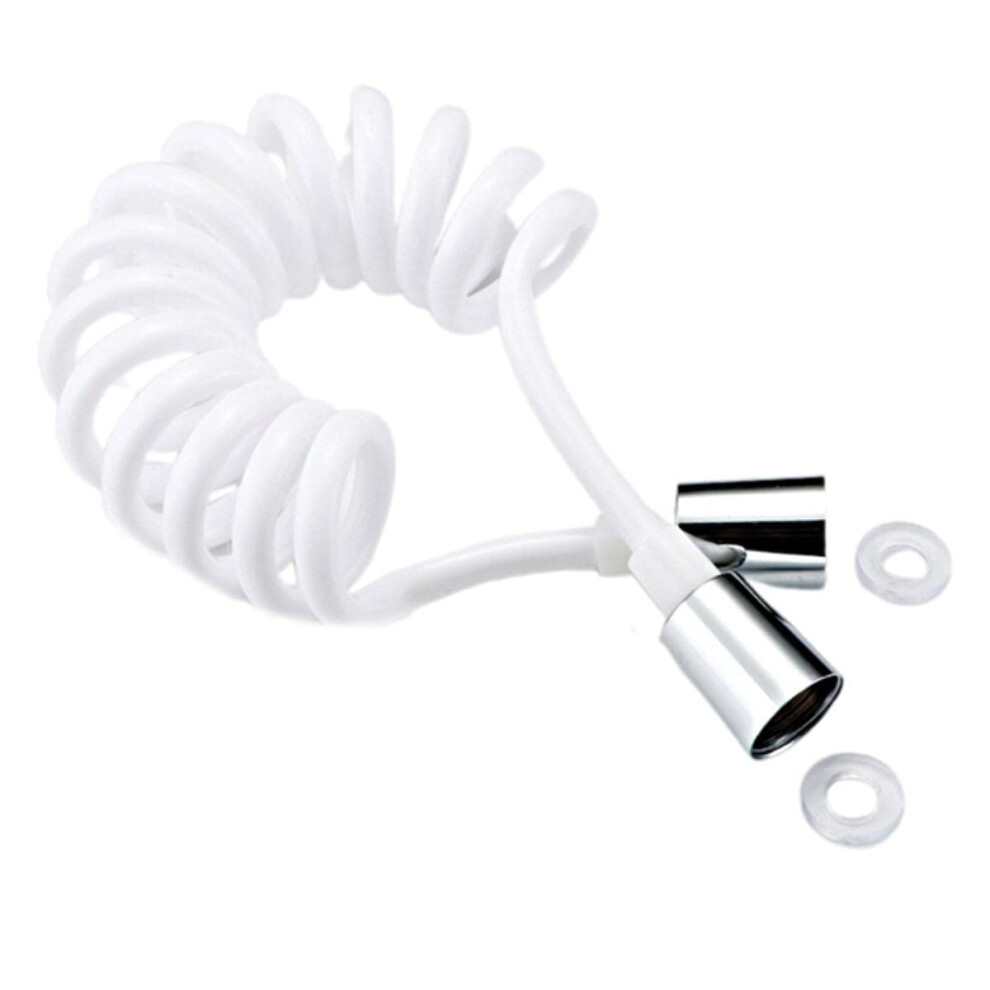 Premium Stainless Steel Hose For Toilet Bidet Sprayer, 1.5M Flexible Shower Tube, White Color, Durable Sanitary Design 6447073261275