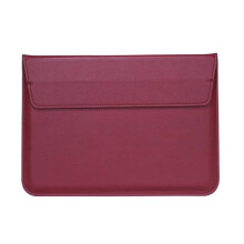 PU Leather Laptop Sleeve Case for 11-15.4 Inch Ultra Thin Notebooks, Compatible with 13.3 Inch Devices, Weinrot Color