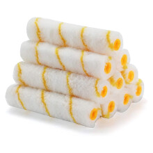 11-Piece Foam Roller Brush Set, 6 Inch Paint Roller Refills and Covers, Home Repair Tools in Orange Yellow