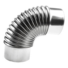 Stainless Steel 90 Degree Elbow Chimney Liner Bend for 50mm Flue Pipe, Compatible with 50/60/80/100mm Stove Pipe
