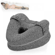 (Gray) Heart Shaped Orthopedic Sleeping Pillow For Legs Wedge Cushion With Knee Support Sciatica Pads Body Cushion-yk