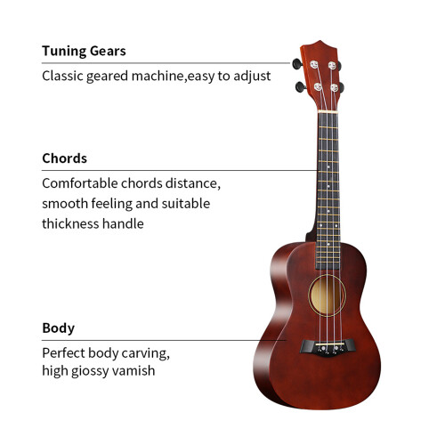 23-inch Ukulele Acoustic Ukulele Kit with Storage 1