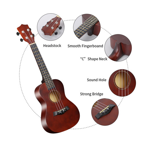 23-inch Ukulele Acoustic Ukulele Kit with Storage 2