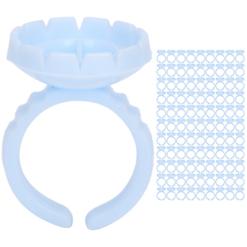 Einweg-Wimpernkleber-Behälter 100 Stück Blauer Kleber-Ring für Extensions 1