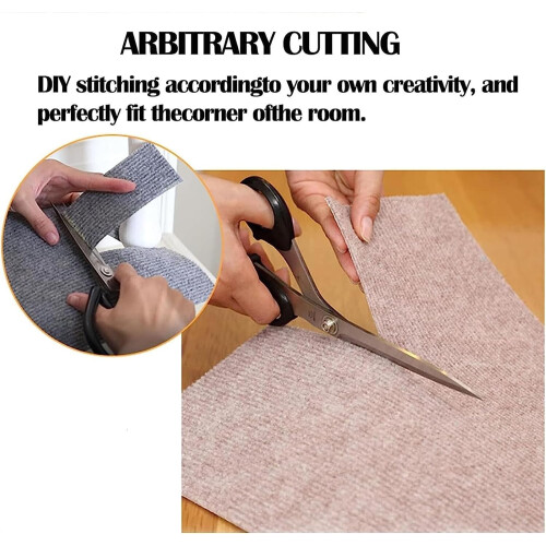 Self-Adhesive Non-Slip Square Carpet Tiles for Home and Office, Light Gray, Versatile Flooring Solution 2