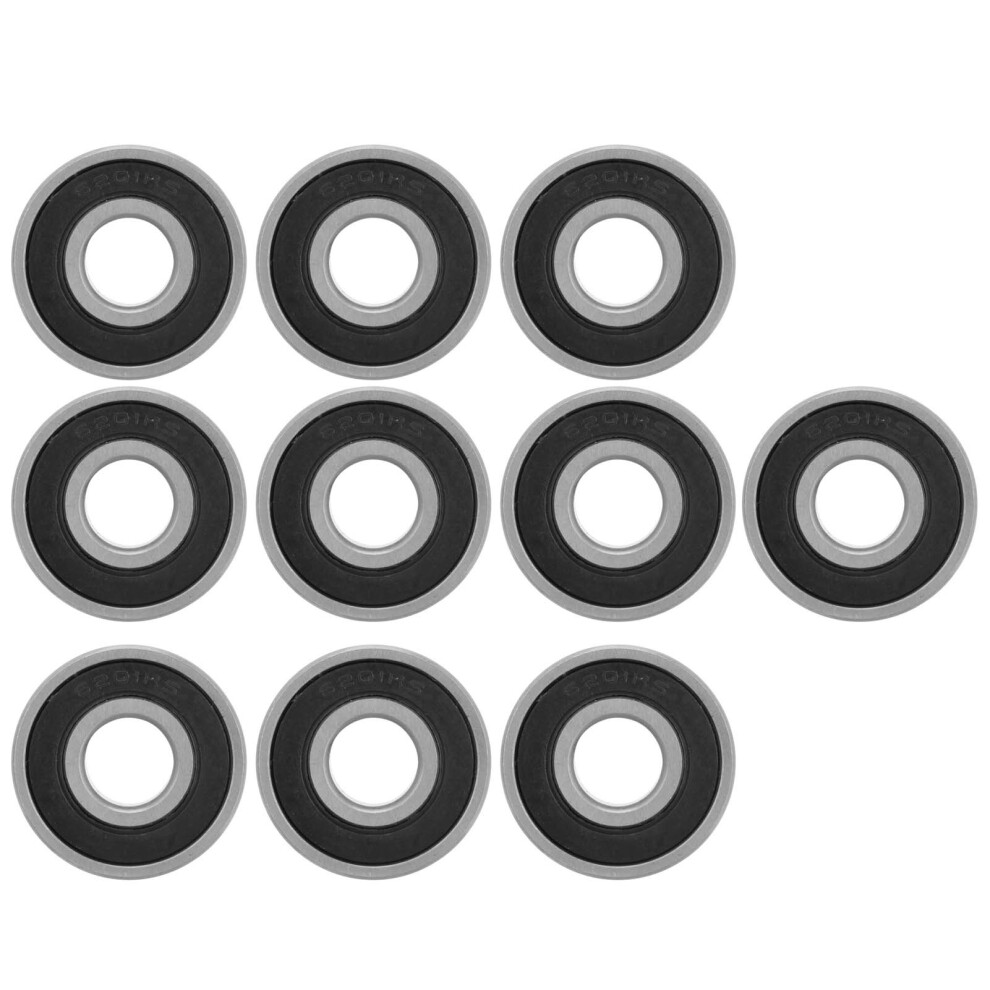 10Pcs 6201‑RS Bearing Steel Deep Groove Ball