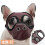 (L, Red) Short Snout Dog Muzzles,bulldog Muzzle Adjustable Breathable Mesh Dog Muzzle For Briting Chewing 1