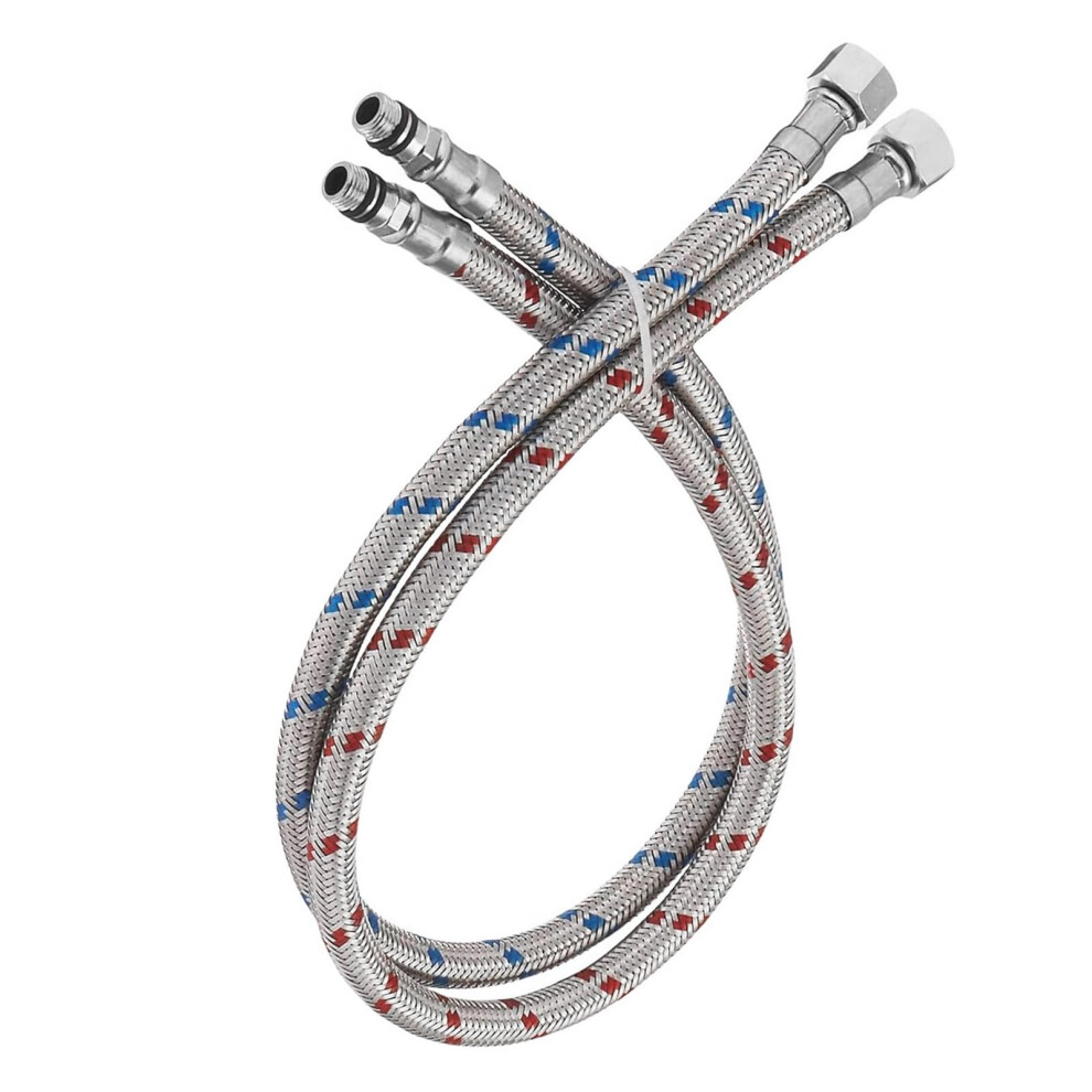 40-Inch Stainless Steel Faucet Connector Braided Supply Hose 3/8-Inch Female Compression X M10 Male Connector, 2 Pieces 6447073264016