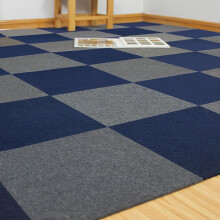 Carpet Tiles, Self-Adhesive 18x18 Inch Blue Carpet Tiles, Peel and Stick Non-Slip Floor Mats, Pack of 12 for Home Use