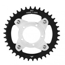 Electric Bike Chainring 38T Aluminum Alloy CNC Cutting with Adapter for Bafang Central Drive Motor BBS01 - Black (104BCD)