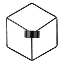 (black) Nordic Style 3d Geometric Candlestick Metal Wall Candle Holder Home Decoration Ornaments