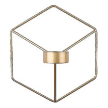 (gold) Nordic Style 3d Geometric Candlestick Metal Wall Candle Holder Home Decoration Ornaments