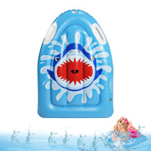 Inflatable Surf Bodyboard with Handle for Kids, Shark Design, Durable PVC Material, Beach-Ready Inflatable Surfboard