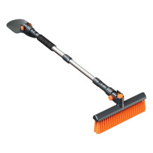 Snow Brush with Ice Scraper Ergonomic Grip Telescopic for Cars SUVs Trucks Vehicle Windows Black