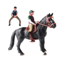 Horse Action Figure with Saddle Educational Toy for Kids, Realistic Black Small Horse Model for Desk Decor and Party Favors