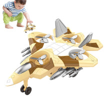 Fighter Plane Toy - Flexible Plastic Combat Jet Models, Toy Planes for Children, Yellow, Birthday Supplies