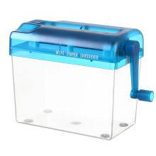 A6 Mini Paper Shredder for Office and Home Use, Desktop Hand-Operated Craft Organizer, Blue Color, One Size