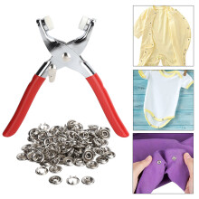 DIY Bastelsets: Zange und 108 Edelstahl-Knopfleiste Schnellverschlüsse Set