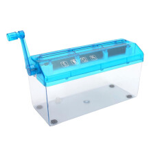 Portable Manual Paper Shredder, Compact Desktop Paper Cutting Machine for Home, Office, School, Handheld, Blue