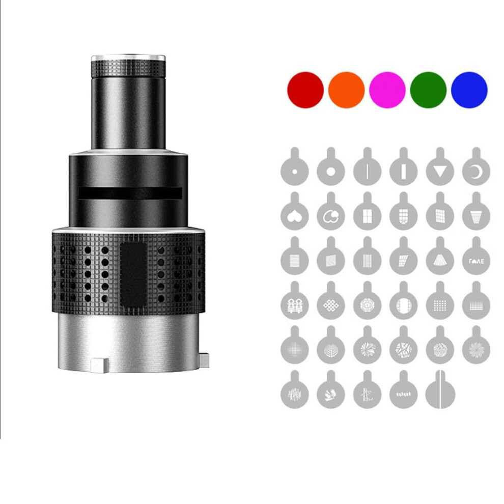 Photo Flash Snoot Conical Lens Set With Optical Spotlight Lens And 35 Gobos For Video Modelling And Photography 6482260256023