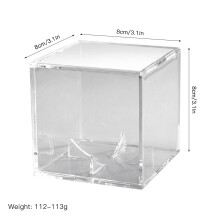 UV-Schutz-Acryl-Baseball-Display-Case Quadratisch 8cm Klarer Halter