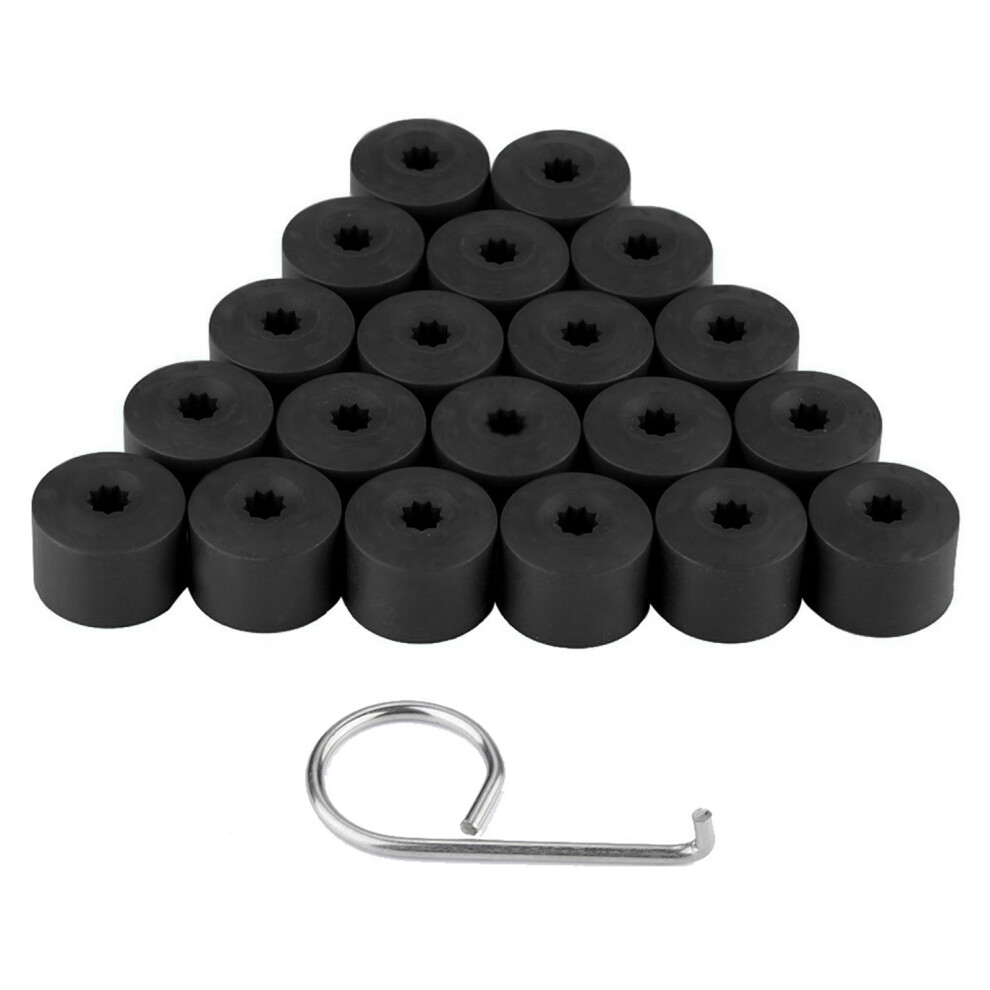 20Pcs 17Mm Nut Car Wheel Auto Hub Screw Protection Black 8320539598352