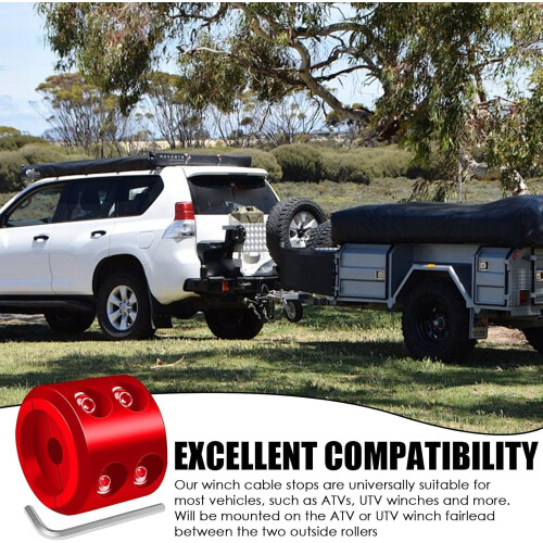 UTV Winch Hook Stopper Synthetic Rubber Cable Protector for Winch and Mountain Bikes, Red, Heavy-Duty Accessory 1