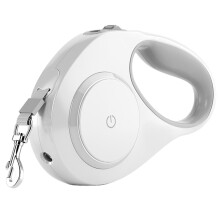 Retractable Dog Leads with LED Light, Automatic Telescopic Leash, Non-Slip Outdoor Training Tool, Gray Color