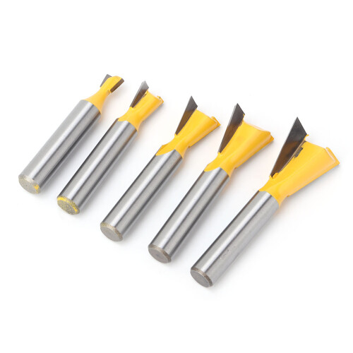 5 Pcs Woodworking Dovetail Router Bit Dovetail End 2