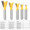 5 Pcs Woodworking Dovetail Router Bit Dovetail End 9