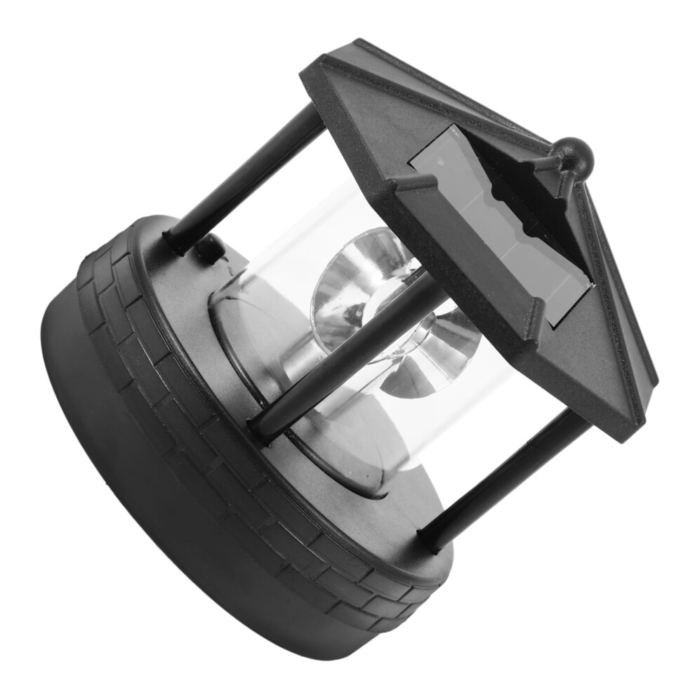 Rotating Lighthouse Solar Light Outdoor Lamp - Black ABS Solar Lantern for Garden Pathway Decor-image-OPC-PK858TT-NEW