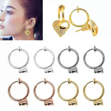 1 par de pendientes de aro con clip, sin perforaciones. Convierte cualquier pendiente en uno con clip.
