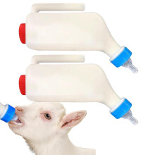 Futterflaschen für Ziegen 800 ml | 2 x Lamm-Futterspender mit Skalierung und Griff für Schafe, Kühe, Welpen