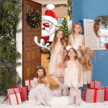 (3) 2025 2024 Christmas Front Door Decoration, Forros De Puertas Navideos