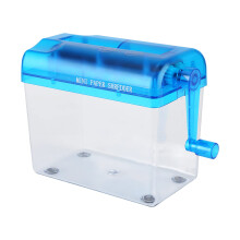 A6 C Act Manual Paper Cut Shredder, Mini Hand Crank Portable Shredder for Confidential Documents, Blue