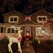 (Reindeer-11.8inch) 2025 LED Lighted Outdoor Reindeer Christmas Decorations, Artificial Pre-lit for Garden and Front Yard