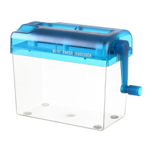 Mini Shredder, Portable Manual Paper Shredder for Home and Office, Blue, Compact Desktop Document Cutter Tool