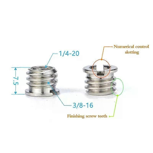 Adaptador universal para cámara de 1/4 a 3/8 de pulgada, tornillo de conversión, tuerca, trípode, monopié,