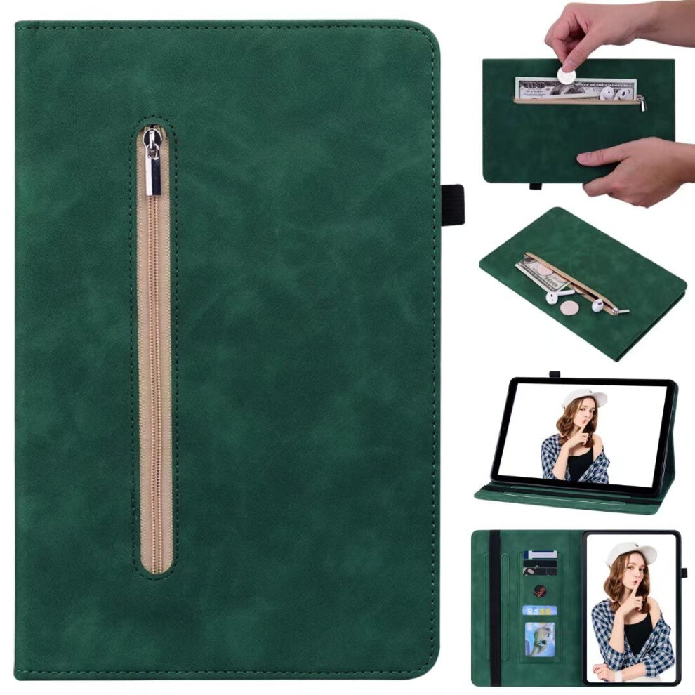 Case For Lenovo Tab P11 2Nd Gen Tb350fu, Zipper Multi-Angle Folio With Document Slots And Auto Sleep/Wake Function Green 6447073269080