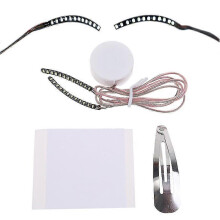 (White) 2025 Led Light Up Waterproof False Eyelashes Halloween Party Eyelid Luminous Lashes