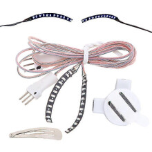 (Blue) 2025 Led Light Up Waterproof False Eyelashes Halloween Party Eyelid Luminous Lashes