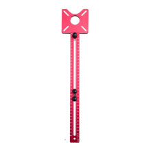 3 in 1 Router Bit Holder with Adjustable Cabinet Template Tool, Aluminum Router Table Insert Plate for Woodworking, Red A