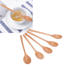 Küchen-Holzlöffel für Suppe, 5 Stück, mit langem Griff, ideal für Camping, Grillen und Zuhausekochen
