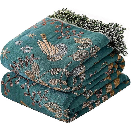 Parure de lit Boho Ceiling Daily Double Face 100 % coton - Vert 150 x 200 cm