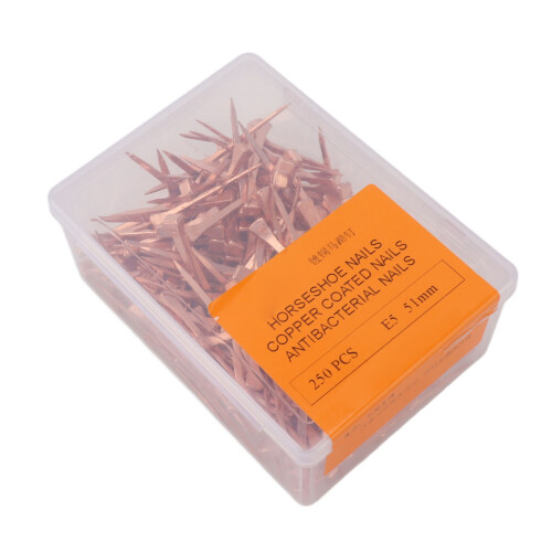 250Pcs Horseshoe Nails Copper Plated Rustproof 2