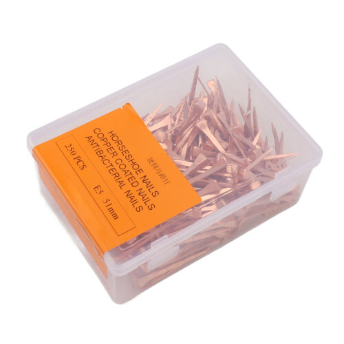 250Pcs Horseshoe Nails Copper Plated Rustproof 1