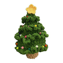 (C3) 2025 Festive Crocheted Christmas Tree Handmade Tree Ornament Doll New Year Festival Tabletop Decoration Window Display Gift