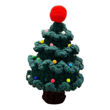 (C1) 2025 Festive Crocheted Christmas Tree Handmade Tree Ornament Doll New Year Festival Tabletop Decoration Window Display Gift