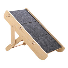 Foldable Wooden Dog Steps with Felt Pad, Multi-Purpose Cat Ladder, 3 Levels for Beds, Durable and Lightweight