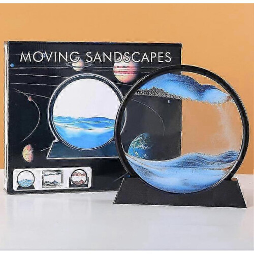 (blue) 2025 3D Moving Sandscapes Hourglass Ornaments 2